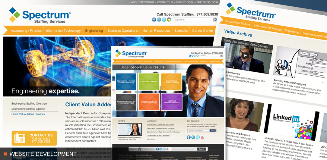 Spectrum Staffing website