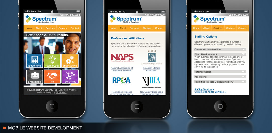 Mobile Website Development for Spectrum Staffing