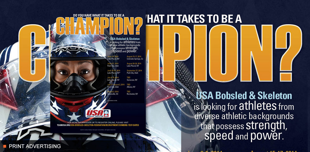 8fold OffTheSled ProBono Print Advertising Design for USA Bobsled & Skeleton