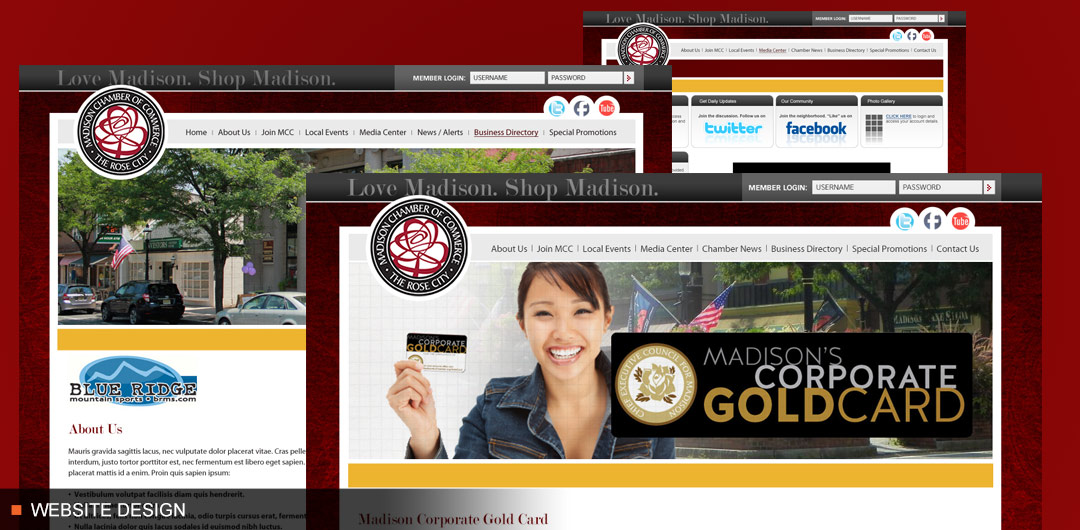 Madison Chamber of Commerce Website and Corporate Gold Card